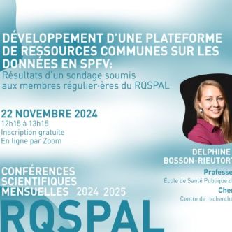 Visuel de la conférence mensuelle du RQSPAL