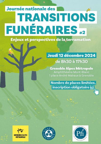 Affiche avec des arbres et des ombres humaines