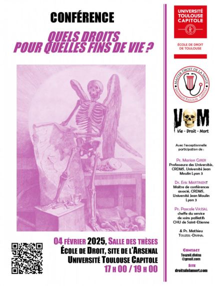 Affiche de la conférence quels droits pour quelles fins de vie